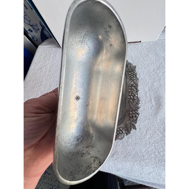 Vintage Lenox Metal Grapevine Butter Dish with Embossed Lid, Made in Usa For Sale - Image 9 of 11