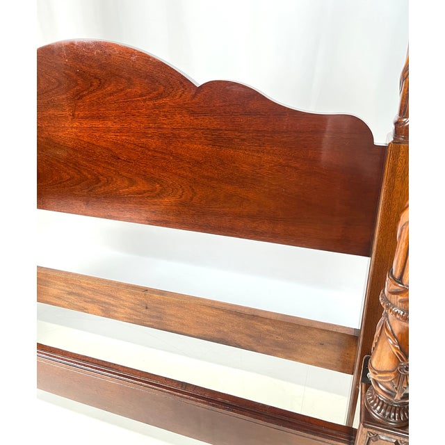 Hickory Chair Co. Attributed Queen-Size Reed and Ribbon Four-Poster Bed For Sale - Image 9 of 14