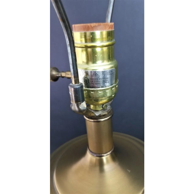 Late 20th Century Hand Painted Floral Porcelain and Brass Table Lamp by as You Like It For Sale - Image 5 of 7