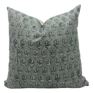 Fabdivine Handcrafted Block Print Cushion Cover 20x20 Inch Pure Linen-Superstar For Sale