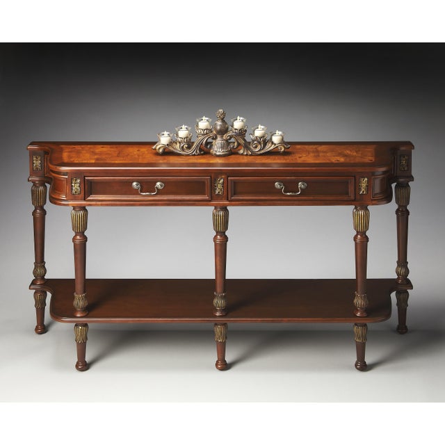 Traditional Merrion Console Table, Dark Brown For Sale - Image 3 of 4