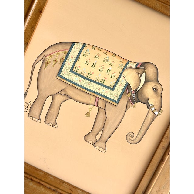 A beautifully detailed hand-painted elephant artwork inspired by the grace and ornamentation of Mughal elephant paintings....