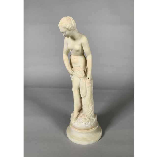 French White Marble Sculpture Diane Au Bain After Falconet (1716-1791) 19th Century For Sale - Image 3 of 8