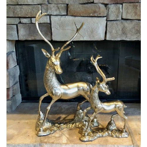 This is for a lovely pair of solid Brass Deer that are in amazing polished condition. These will look lovely on a hearth...