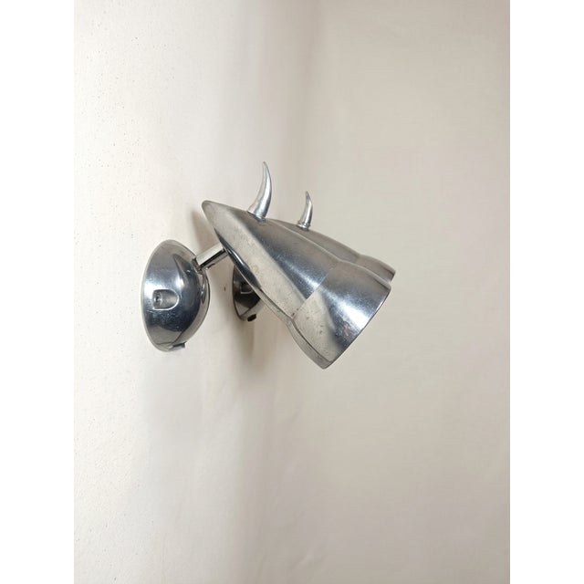 Metal Art Deco Wall Lights in Cast Aluminium by Sotssas and Panton for Ikea, 1980s, Set of 2 For Sale - Image 7 of 8