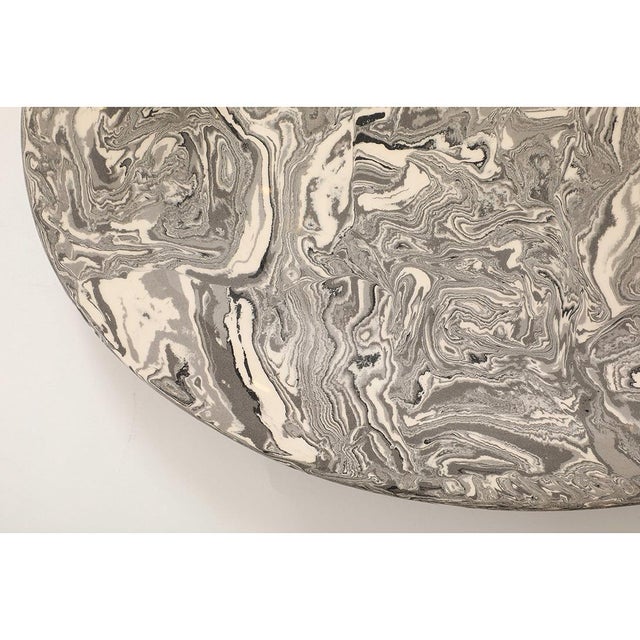 White Vintage Marbleized Platter I For Sale - Image 8 of 10