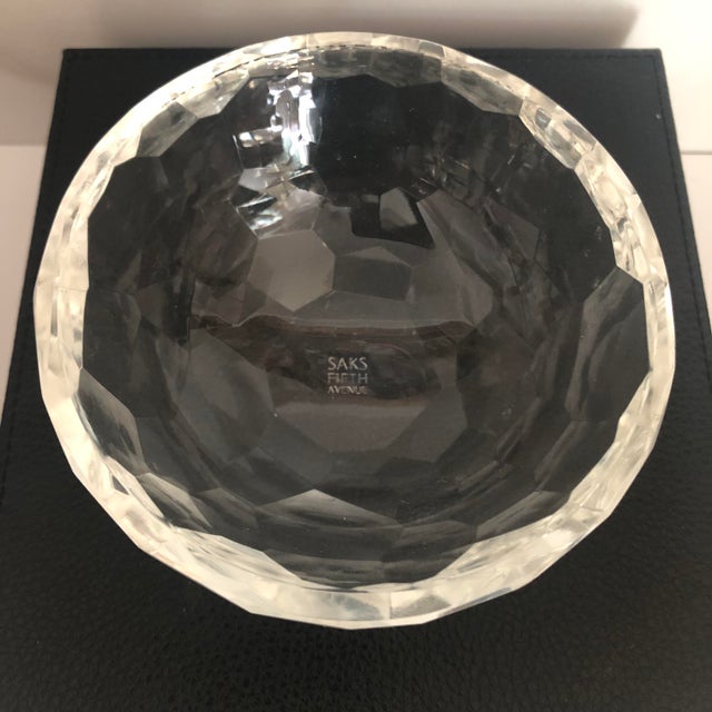 Honeycomb Crystal Saks Fifth Avenue Bowl For Sale - Image 15 of 16