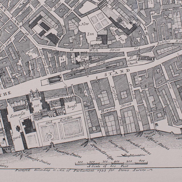 Vintage 18th Century Street Map, London, Lincoln's Inn, the Strand, Cartography For Sale - Image 10 of 11