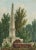 R. Viollette, Fountain with Obelisk in Park, 1829, Watercolor For Sale