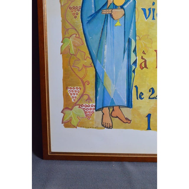 1981 Henri Vincenot Pommard Saint-Vincent Burgundy Wine Poster, Framed For Sale - Image 10 of 13