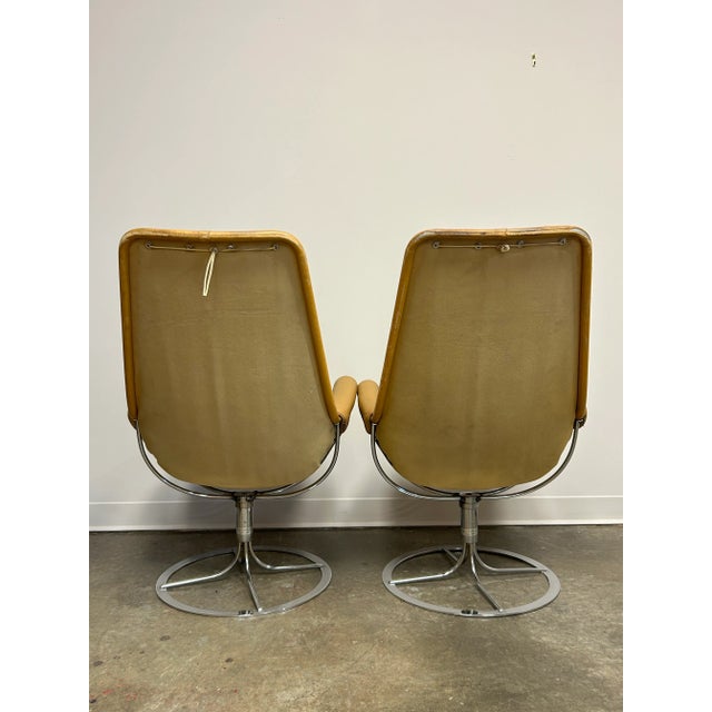 Camel Bruno Mathsson Jetson Chairs, Circa 1970s by Dux - a Pair For Sale - Image 8 of 10