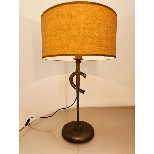 Horseshoe Lamp with Lampshade For Sale - Image 10 of 13