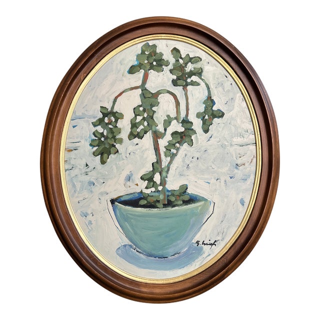 Contemporary Still Life Painting by Stephen Heigh “The Jade Plant” For Sale