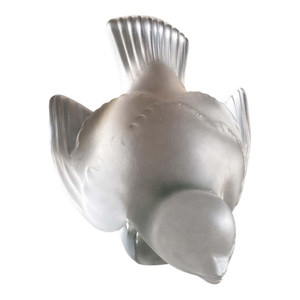 Lalique Frosted Crystal Sparrow Figurine – French Art Glass – Signed