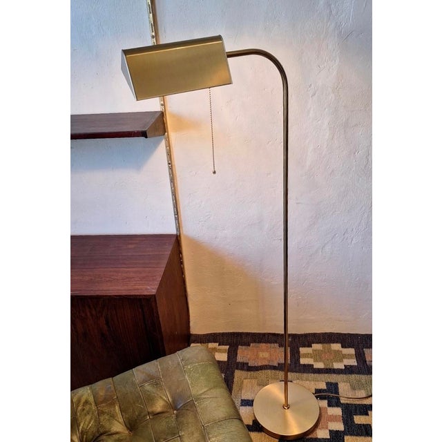 Mid-Century Modern Brass Bankers Adjustable Floor Lamp, 1970s For Sale - Image 4 of 11