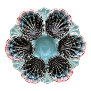French Majolica Oyster Plate Fives Lille, Circa 1890