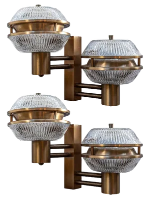 Flying Saucers Wall Lights attributed to Sergio Mazza, 1960s, Set of 2