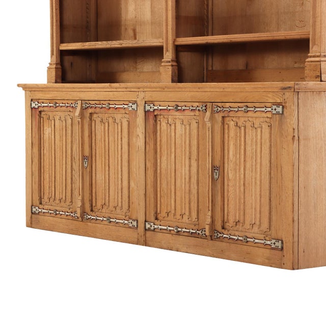 A French Gothic Style Two-Part Oak Cabinet, Circa 1900. For Sale - Image 4 of 5