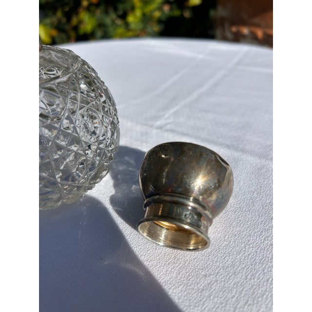 Vintage Sterling Silver & Cut Crystal Perfume Bottle For Sale - Image 10 of 13