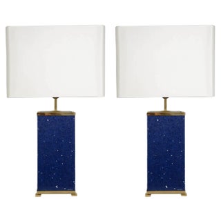 Blue Stone Lamps from Enzo Missoni, 1970s, Set of 2 For Sale