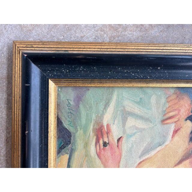 Early 20th Century Modern Oil Painting of a Nude Woman, Signed and Framed For Sale - Image 4 of 12