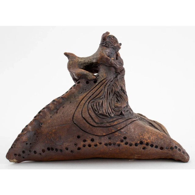 Brown Eva Bouzard-Hui Abstract Art Pottery Sculpture For Sale - Image 8 of 11