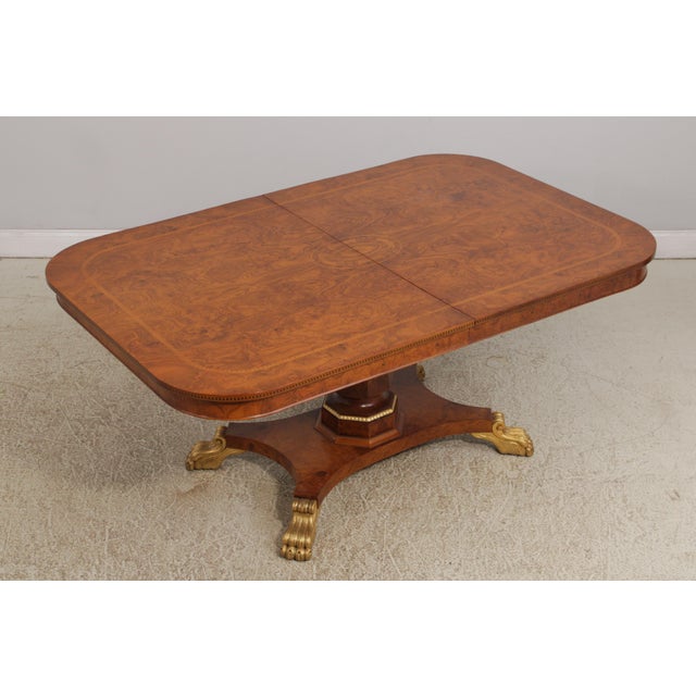 Italian Italian Style Inlaid Pedestal Dining Table For Sale - Image 3 of 18