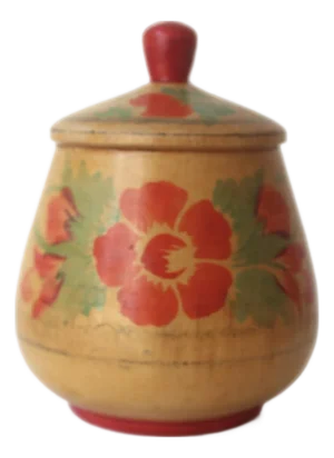 Vintage Hand Painted Wood Flower Box, Folk Art, Trinket Box, Bohemian Kitchen Decor, Country Style, Staging