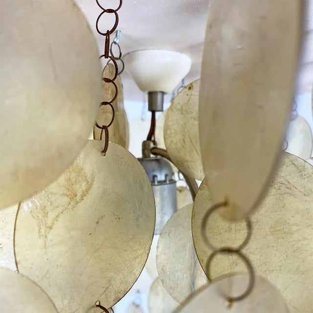 Italian Mid-Century Modern Golden Plastic Cascade Chandelier, 1970s For Sale - Image 11 of 13