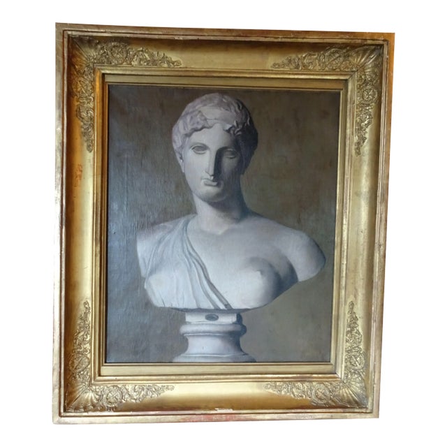 Mid 19th Century Neoclassical French Painting in Giltwood Frame For Sale