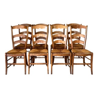 1950s Vintage Pierre Deux French Ladder Back Chairs - Set of 8 For Sale