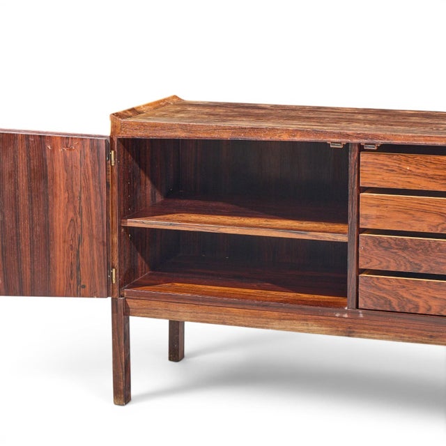 Wood Arne Hovmand-Olsen for Mogens Kold Møbelfabrik Mid Century Danish Rosewood Credenza and Bar Hutch For Sale - Image 7 of 12