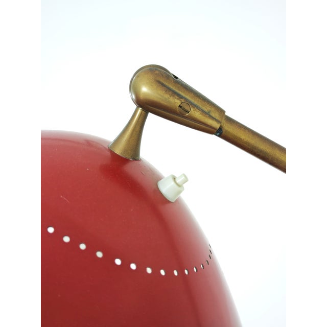 Vintage Floor Lamp in Red Marble with Brass and Metal from Stilnovo, 1950 For Sale - Image 13 of 17