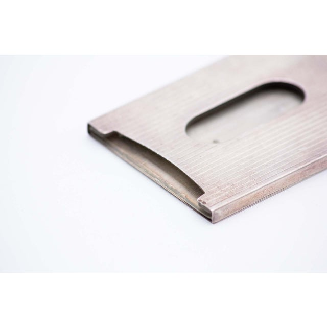 Silver Cardboard Box with Fluted Top Bands For Sale - Image 3 of 5