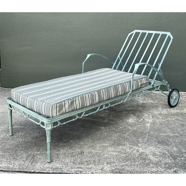 Late 20th Century Vintage Cast Aluminum “Calcutta” Chaise Lounge After Brown Jordan For Sale - Image 5 of 12