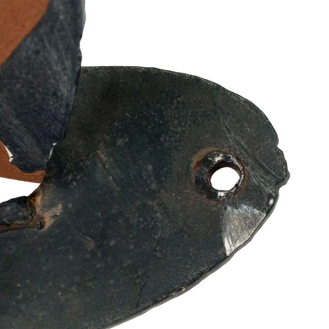 Metal 1980s Calico Cat Folk Art Metal Garden Ornament For Sale - Image 7 of 12