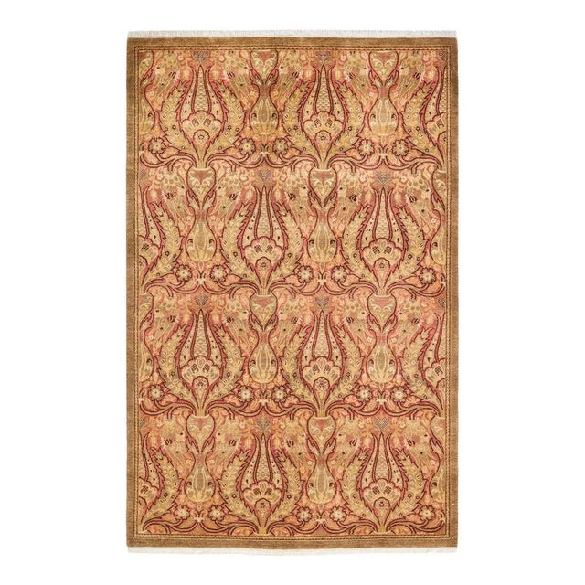 Mogul Collection Hand-Knotted Area Rug - Yellow 4' 3" x 6' 6" For Sale - Image 9 of 9