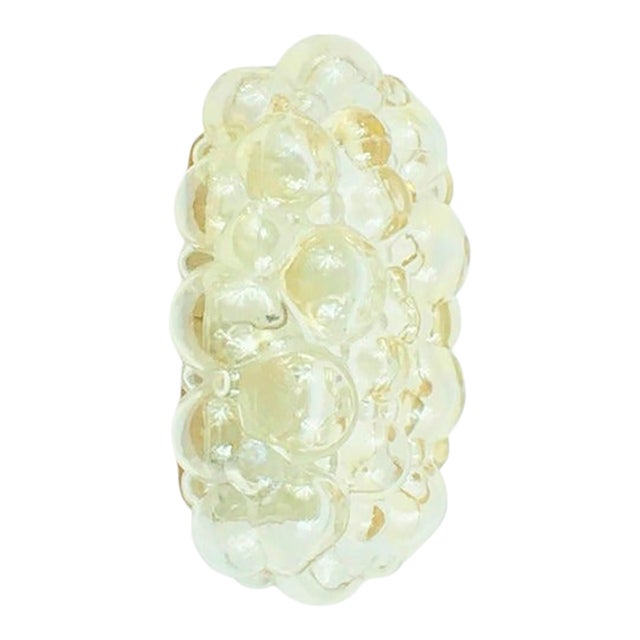 Mid-Century Amber Bubble Glass Wall Lamp by Helena Tynell for Limburg, Germany, 1960s For Sale