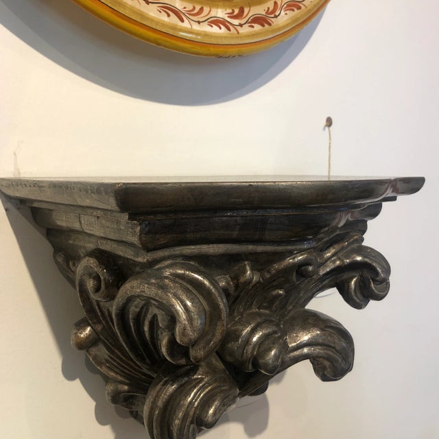 Wood Italian Vintage Intricately Hand Carved Wall Bracket For Sale - Image 7 of 12