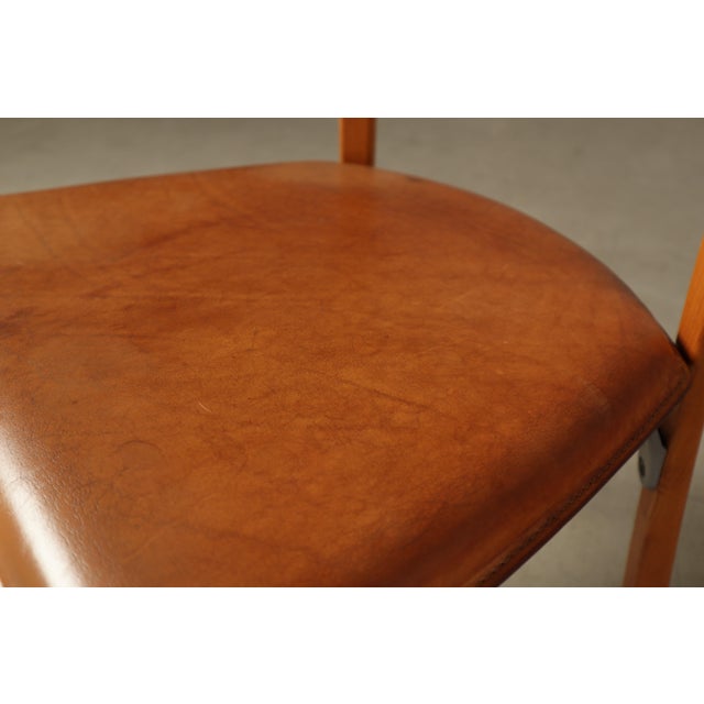 Italian Dining Chairs in Cognac Leather, 1990s, Set of 5 For Sale - Image 10 of 16