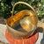 Mid 20th Century Large Sold Brass Decorative Basket With Tassel Accents and Movable Handle For Sale - Image 4 of 12