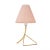 Italian made table lamp produced in the 50s. Brass structure. Metal and pink fabric diffuser. It uses an E14 bulb. Good...