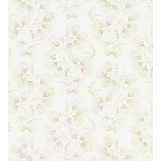 Traditional The House of Scalamandré Hana Embroidery Fabric, Oat For Sale - Image 3 of 3