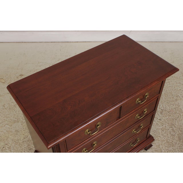Pair of Stickley Cherry Georgian Style Nightstands For Sale - Image 9 of 15