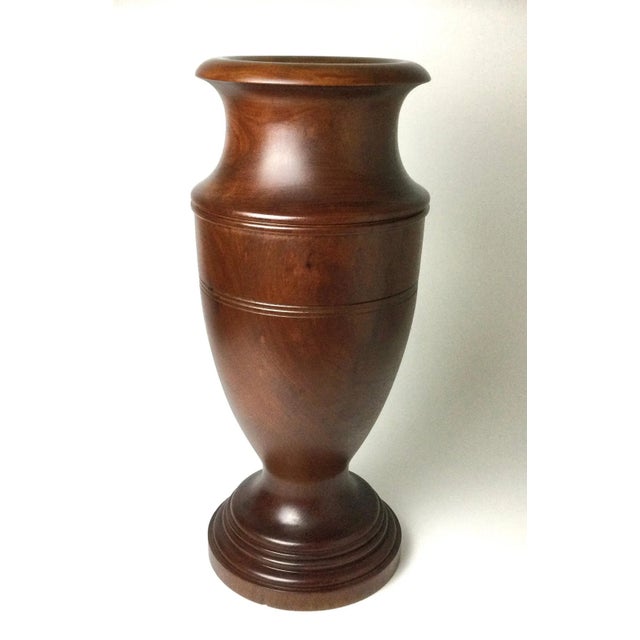 Early 20th Century Early 20th Century Mahogany Turned Wood Floor Vase For Sale - Image 5 of 10