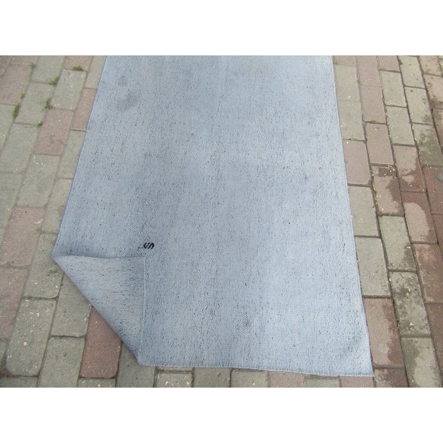 Blue Vintage Stone Blue Kilim Rug - 3`1" X 10`2" For Sale - Image 8 of 10