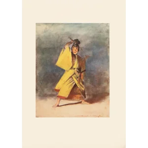 1901 Mortimer Menpes, "An Actor" Original Period Antique Print of Japan From London