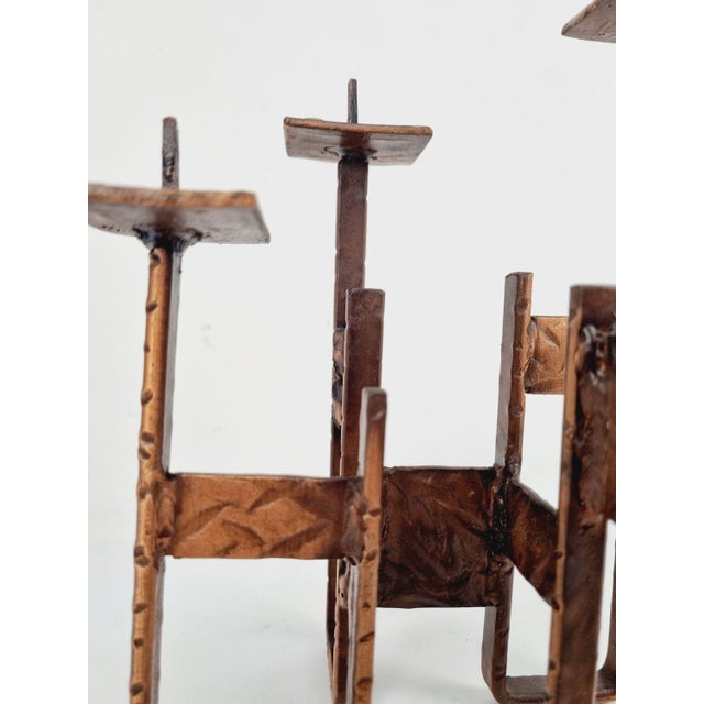 Brutalist Copper Artisan Candlestick, 1970s For Sale - Image 9 of 11