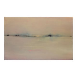 Twilight - Muted Color Atmospheric Abstract Landscape Oil Painting on Canvas Original Artwork by Mark Acetelli For Sale