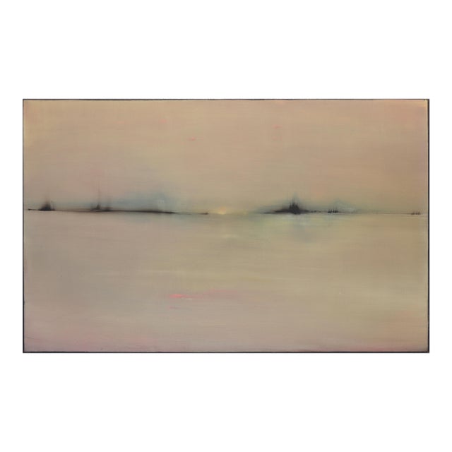 Twilight - Muted Color Atmospheric Abstract Landscape Oil Painting on Canvas Original Artwork by Mark Acetelli For Sale